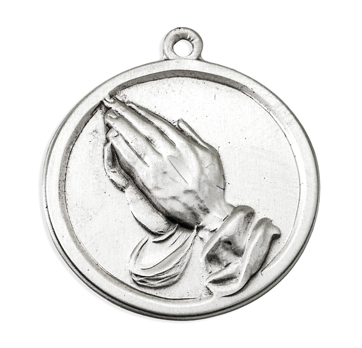 Sterling Silver Praying Hands Serenity Prayer Medal