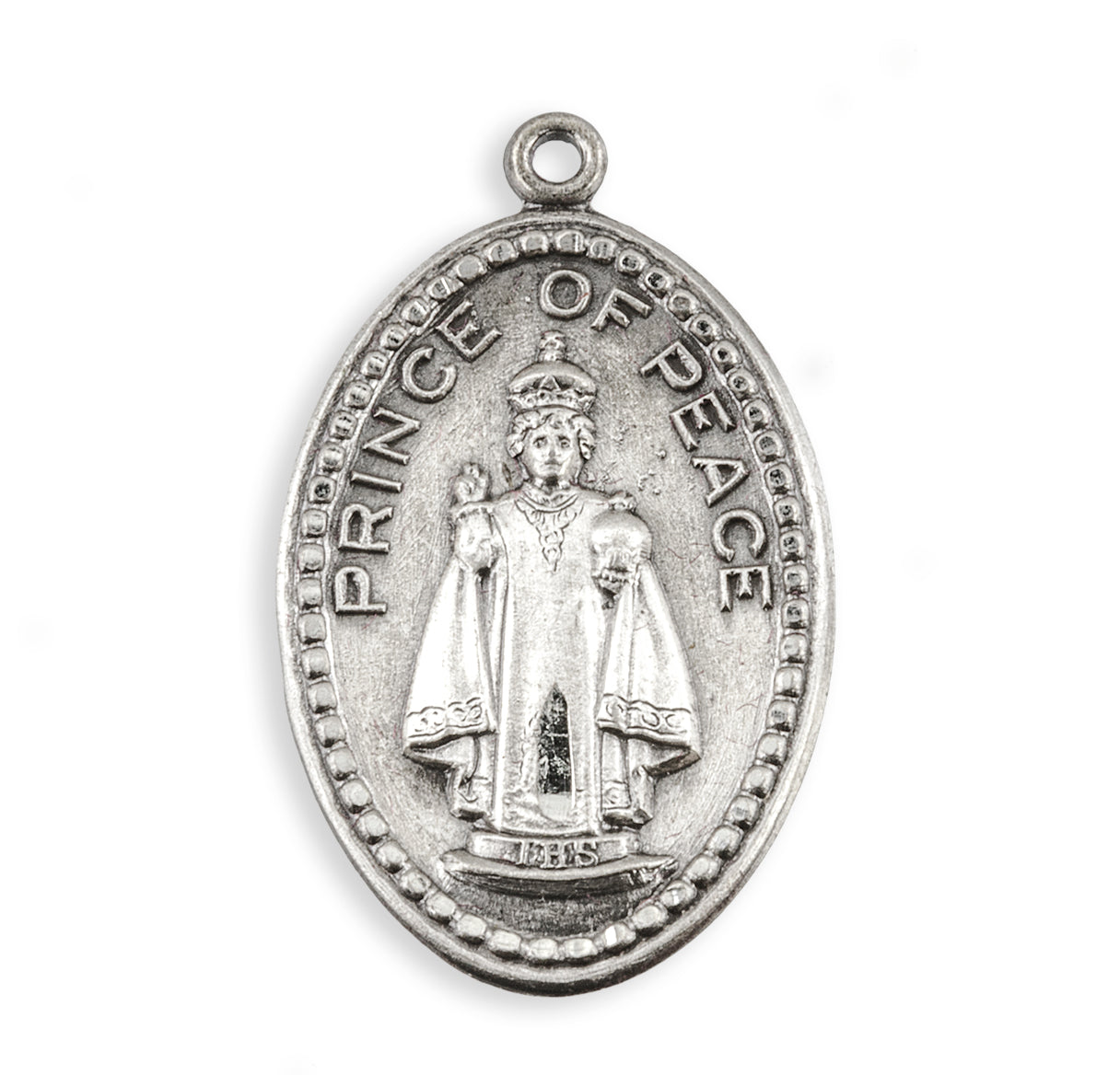 Sterling Silver Infant Of Prague Medal with Prayer