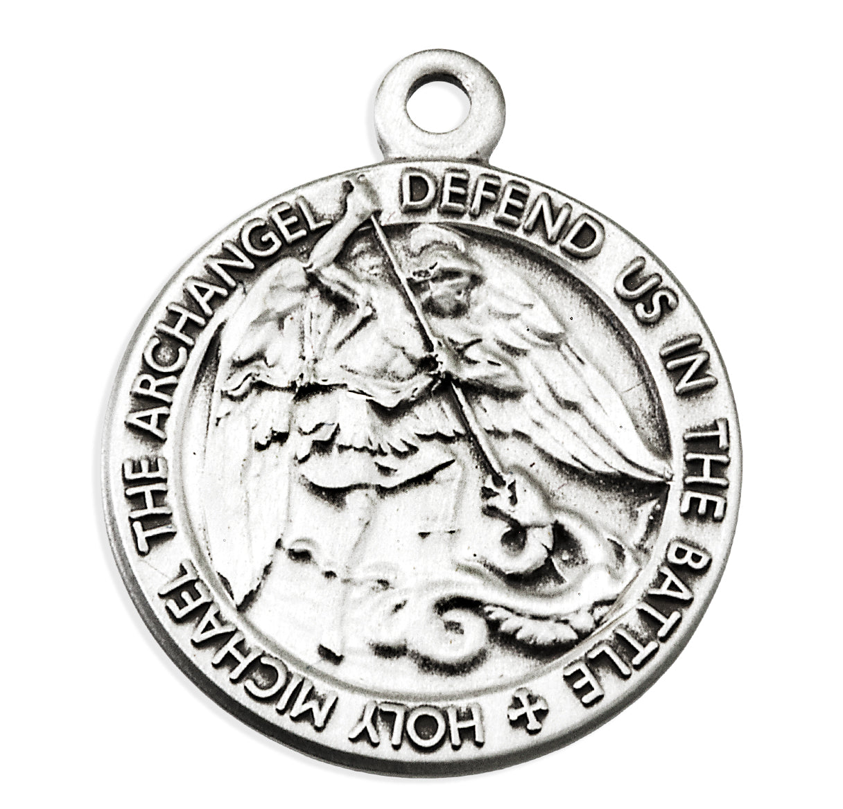 Sterling Silver Saint Michael the Archangel Medal With Prayer Border