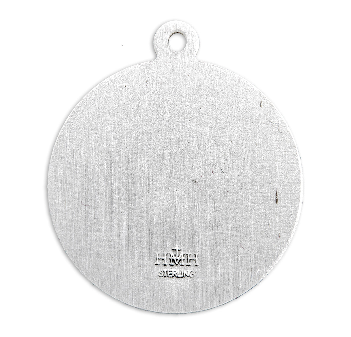 Sterling Silver Saint Michael Archangel Medal Conquering Satan Round with Sun Rays