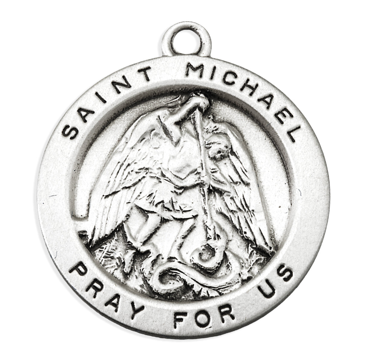 Sterling Silver Round Saint Michael Archangel Medal