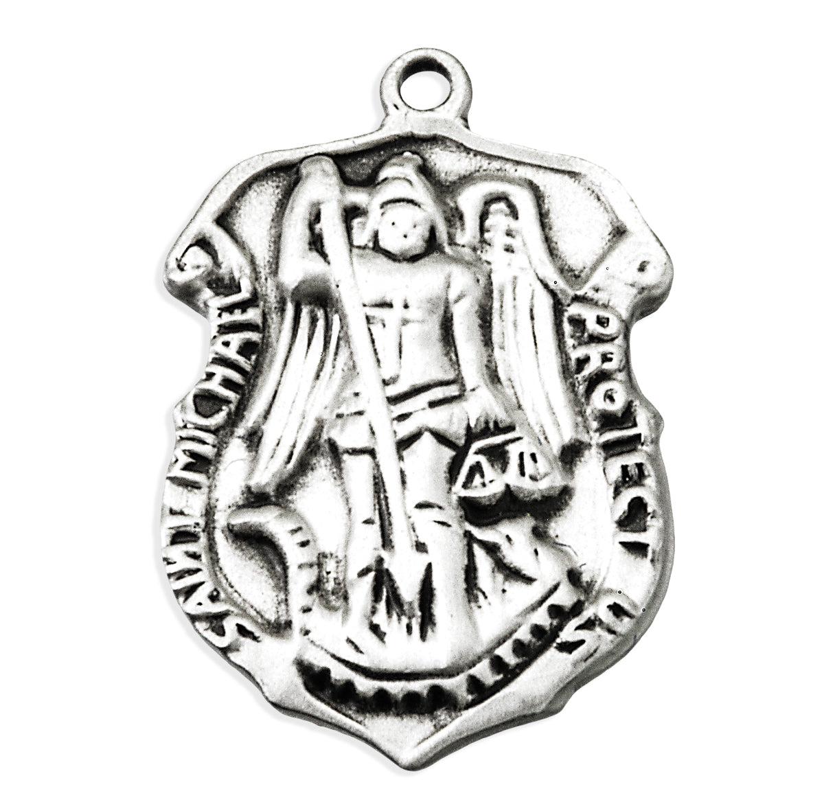 Sterling Silver Saint Michael Police Badge Medal