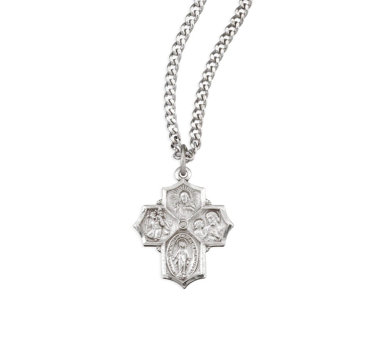 Sterling Silver Four Way Cross Medal