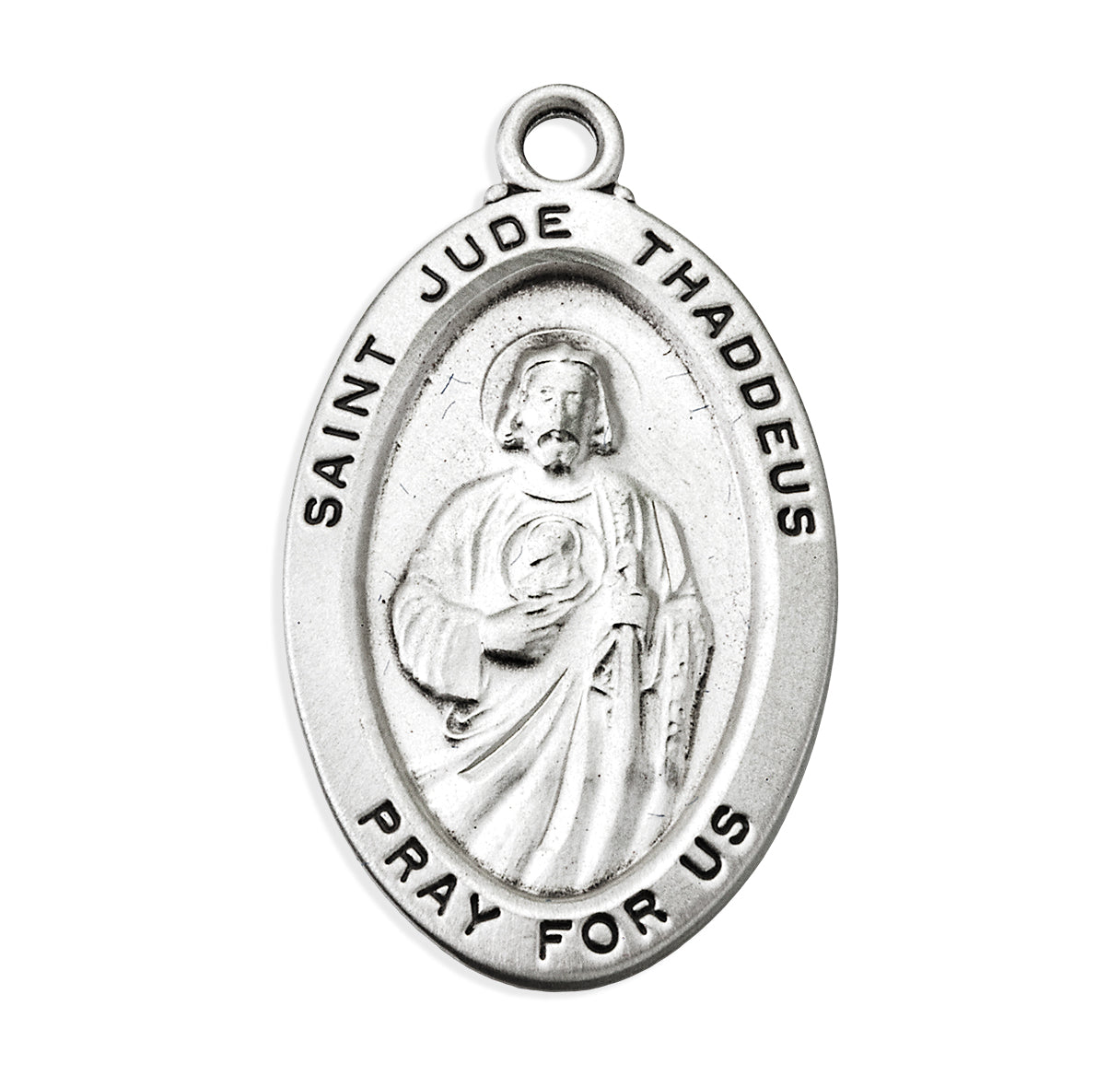 Sterling Silver Oval Saint Jude Apostle Medal
