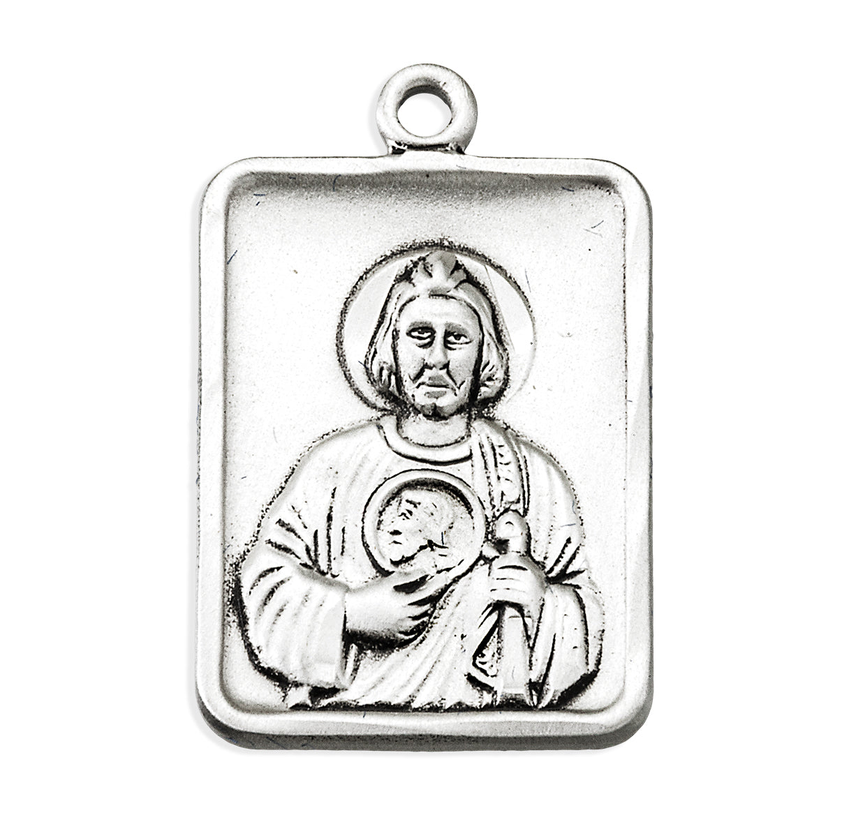 Sterling Silver Rectangular Saint Jude Apostle Medal