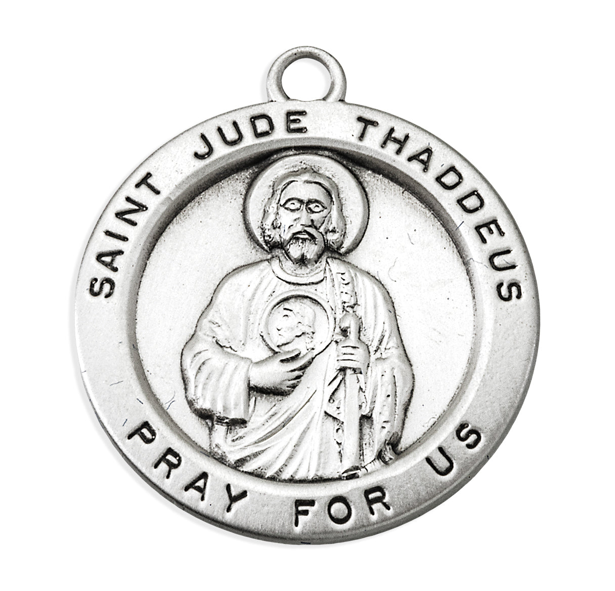 Sterling Silver Round Saint Jude Apostle Medal
