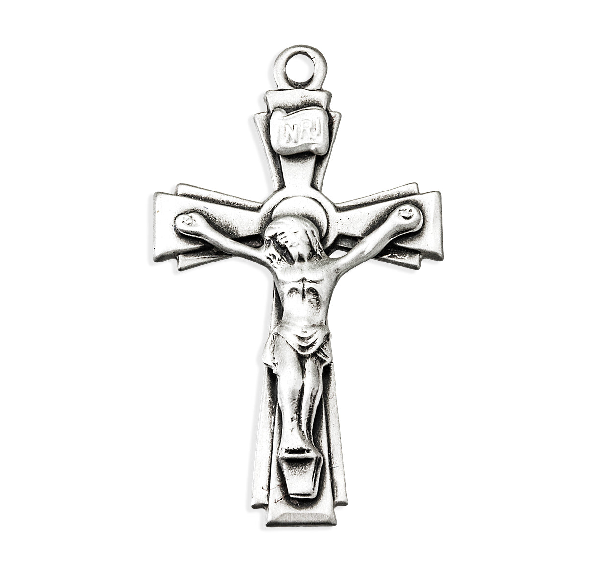 Sterling Silver Cross on Cross Flaired Crucifix 24"