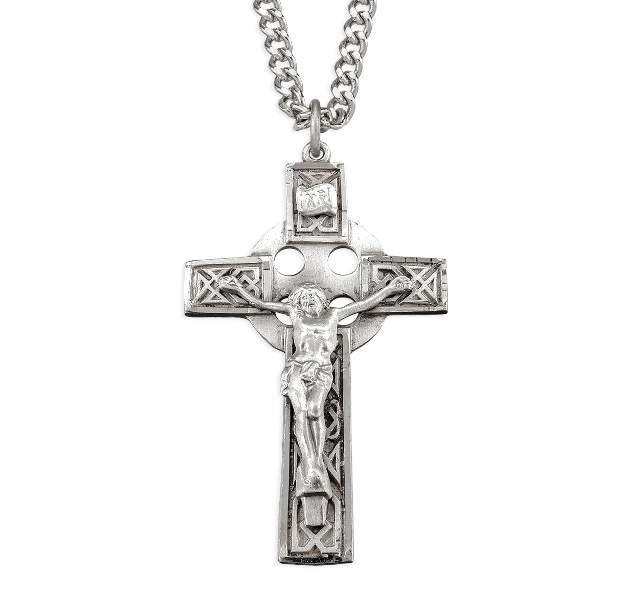 Sterling Silver Crucifix Celtic Knot 24"
