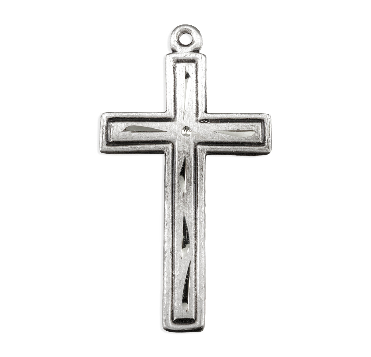 Sterling Silver Engraved Cross in Cross simple