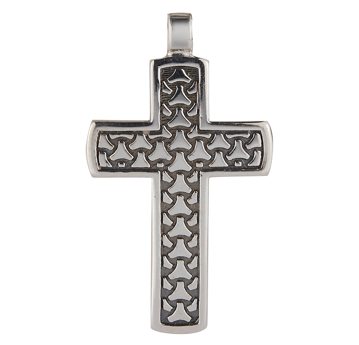 Sterling Silver Cross Basket Weave Constriction Italy special chain