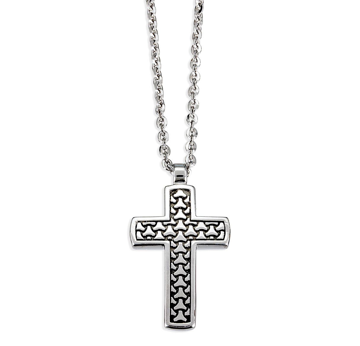 Sterling Silver Cross Basket Weave Constriction Italy special chain