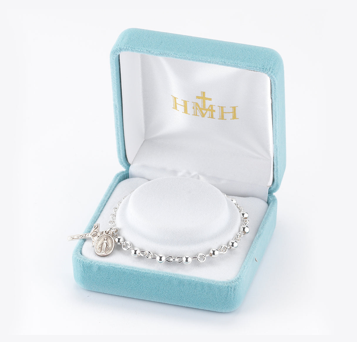 High Polished Round Sterling Silver Rosary Bracelet | .925 Silver