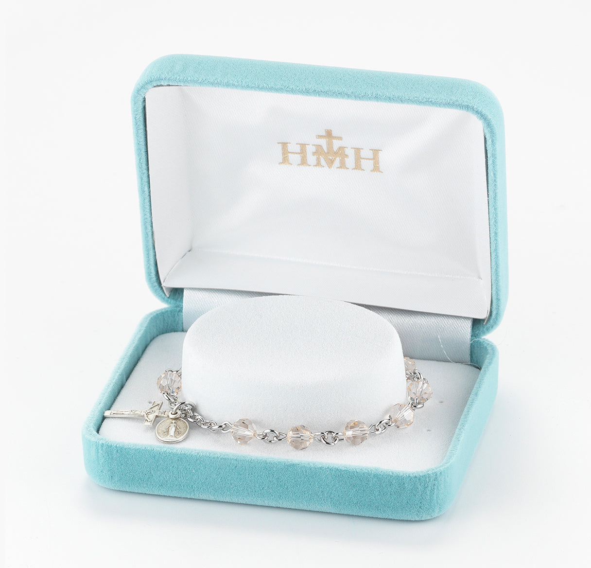 Rosary Bracelet Created with 6mm Silk Finest Austrian Crystal Round Beads by HMH