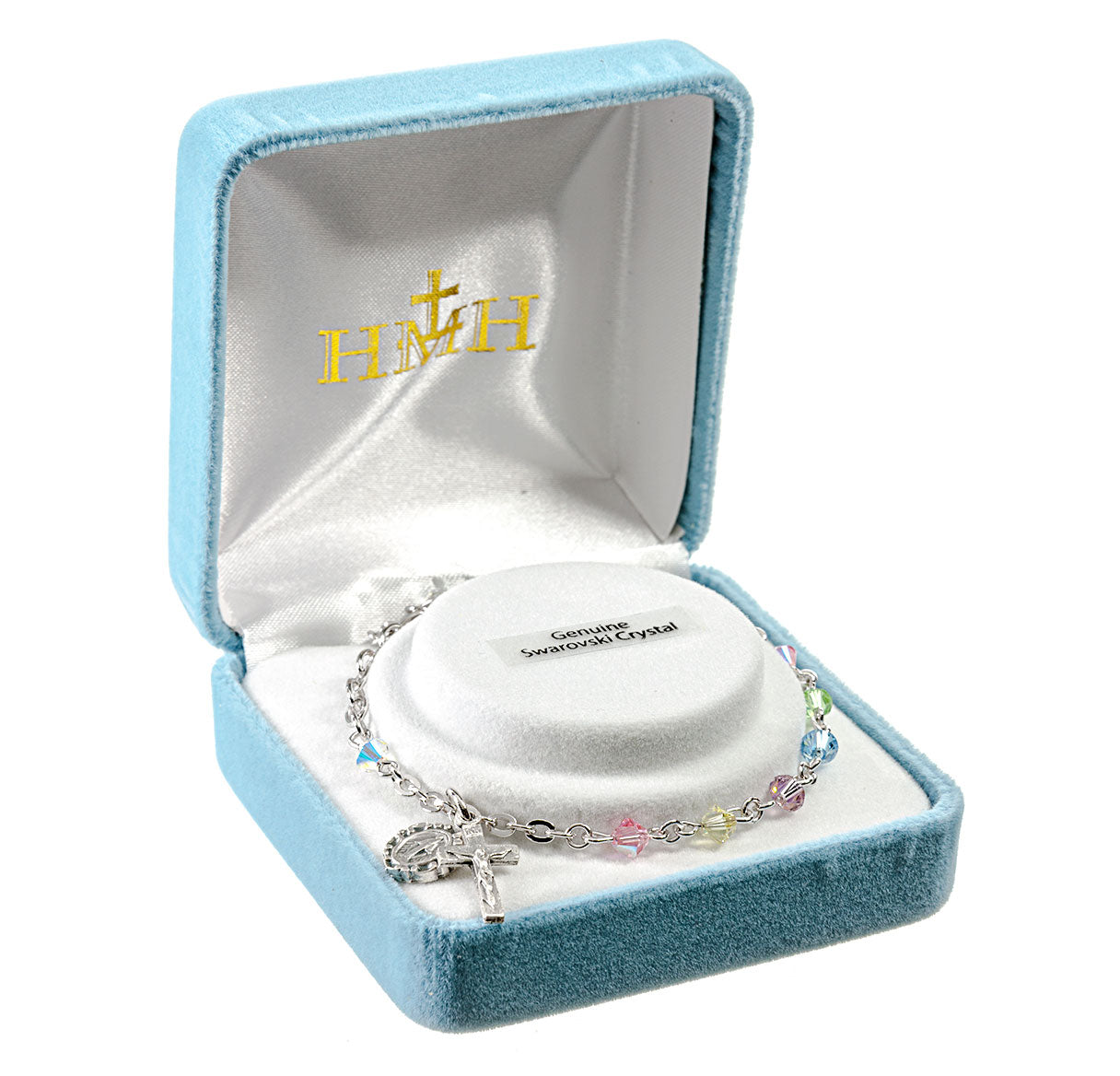 4mm Rondelle Shape Crystal Rosary Bracelet Created with 4mm Multi-Color finest Austrian Crystal Beads by HMH