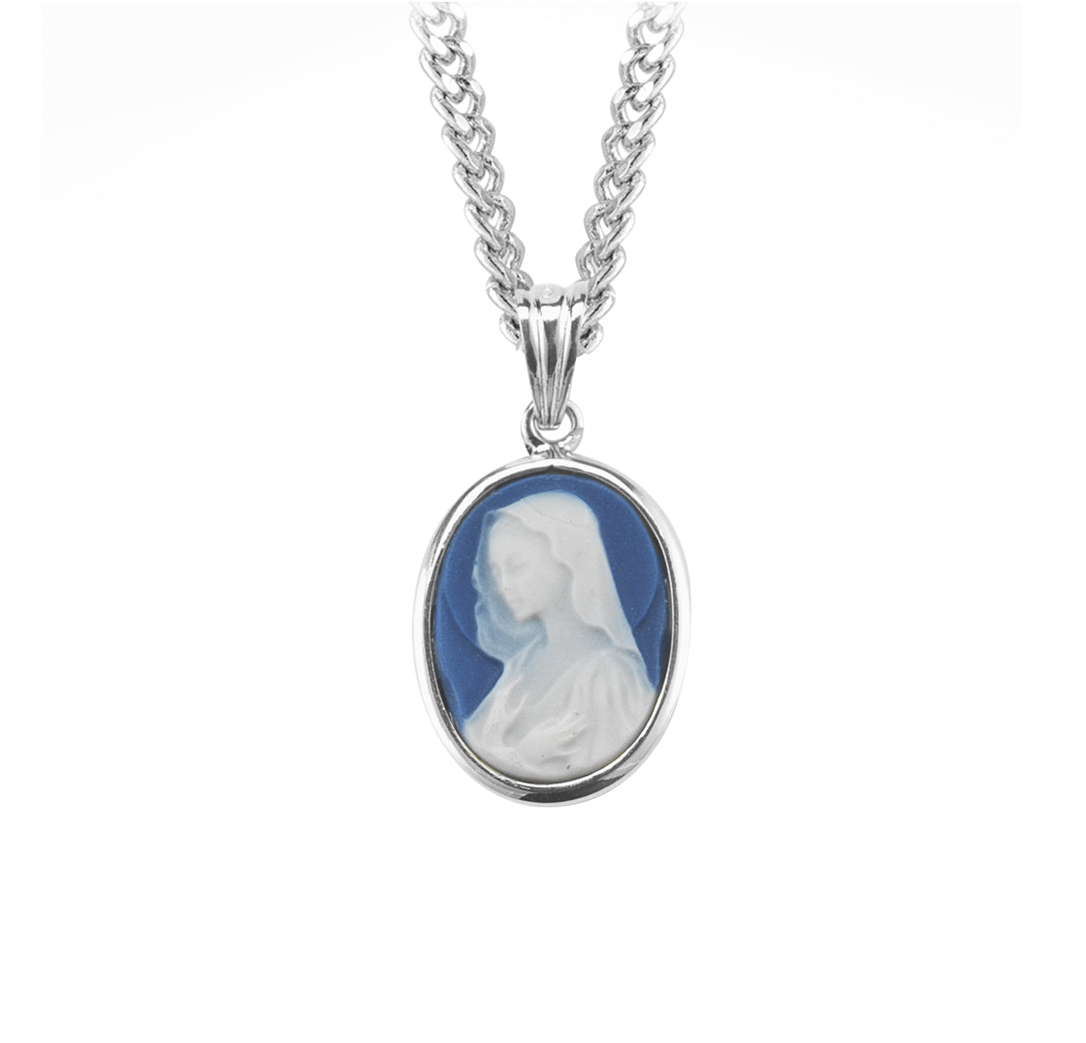 Blue Madonna Cameo Medal