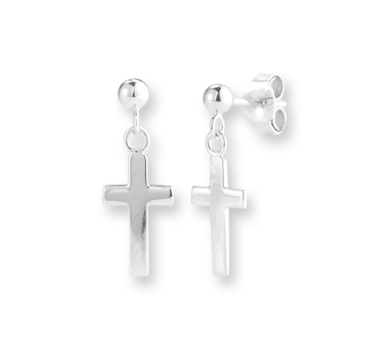 Sterling Silver Dangle Cross Earrings