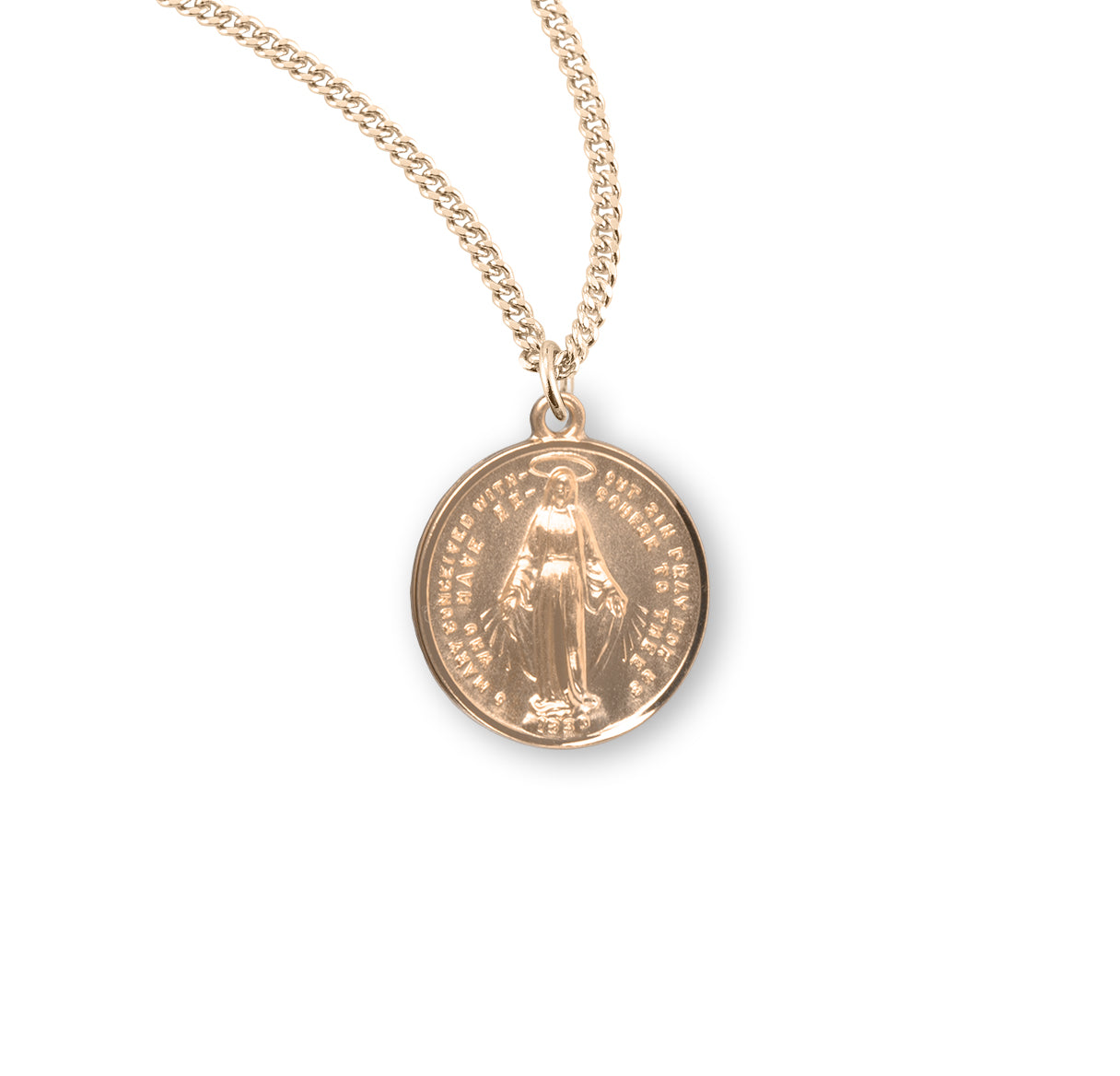 Gold Over Sterling Silver Round Miraculous Medal