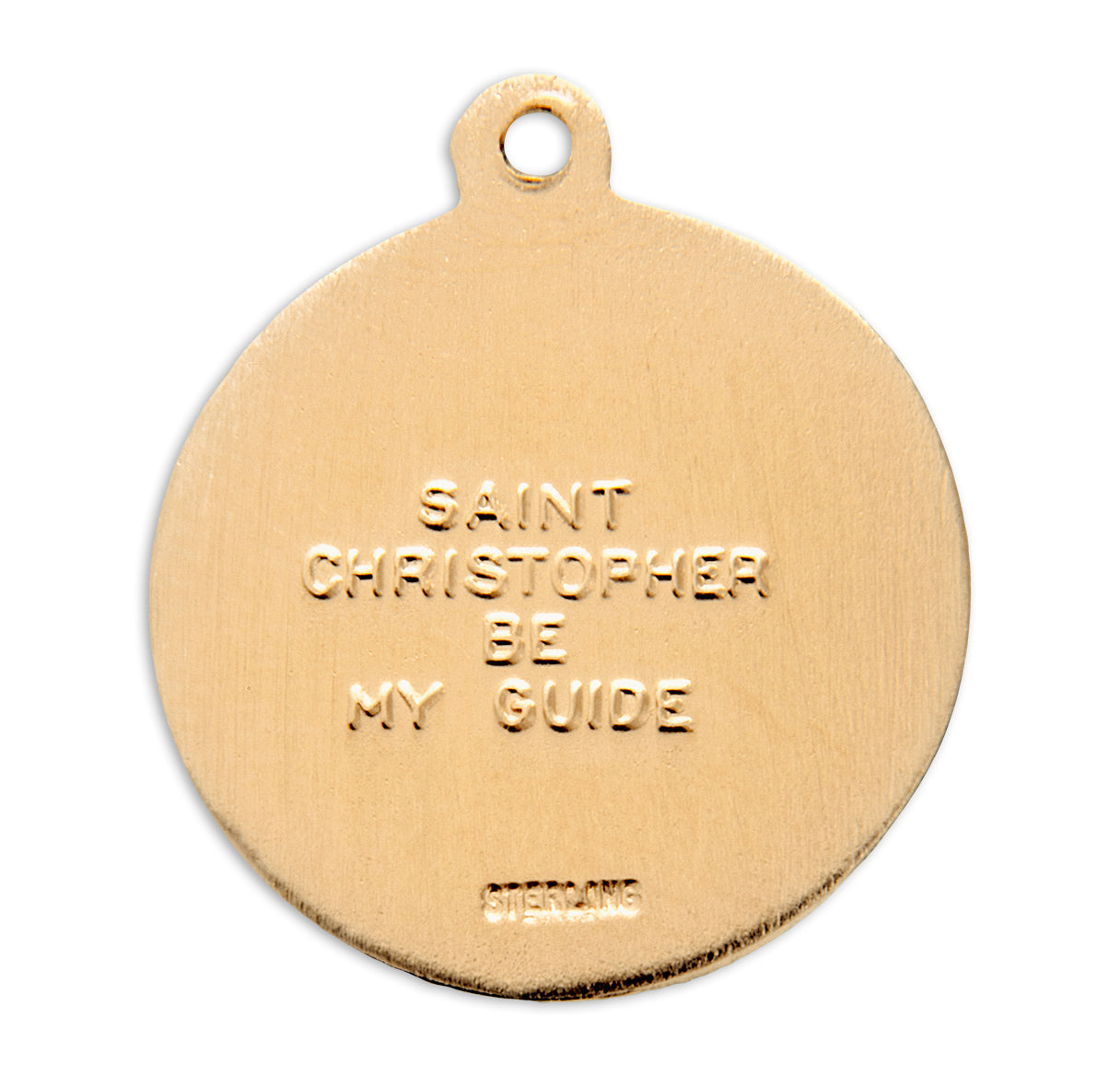 Saint Christopher Round Gold Over Sterling Silver Medal