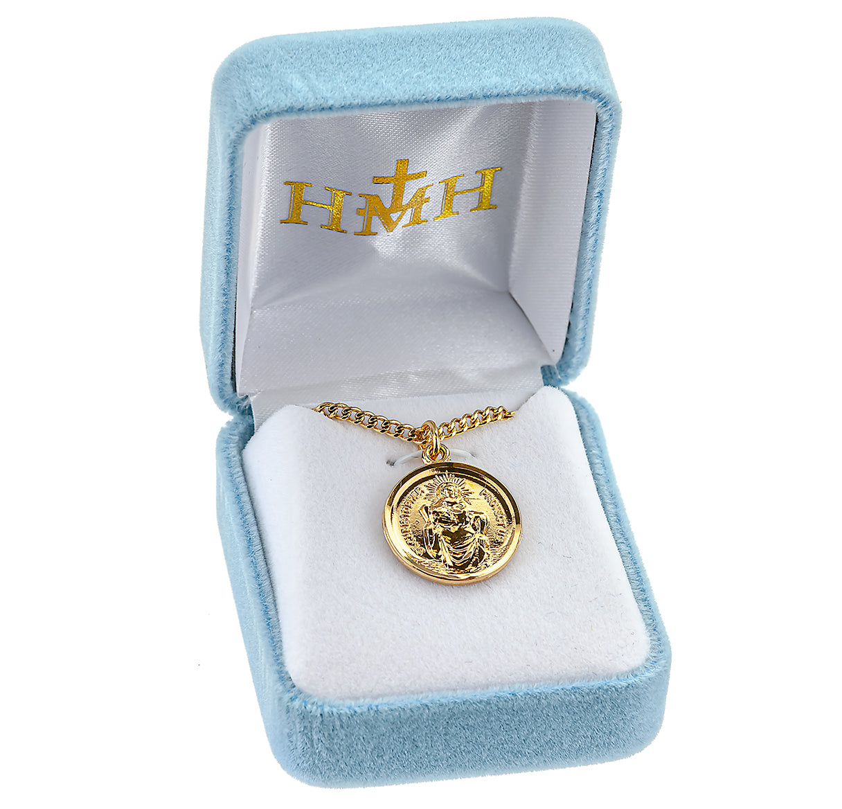 Saint Christopher Round Gold Over Sterling Silver Medal