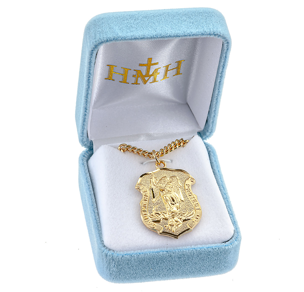 Saint Michael Gold Over Sterling Silver Badge Medal
