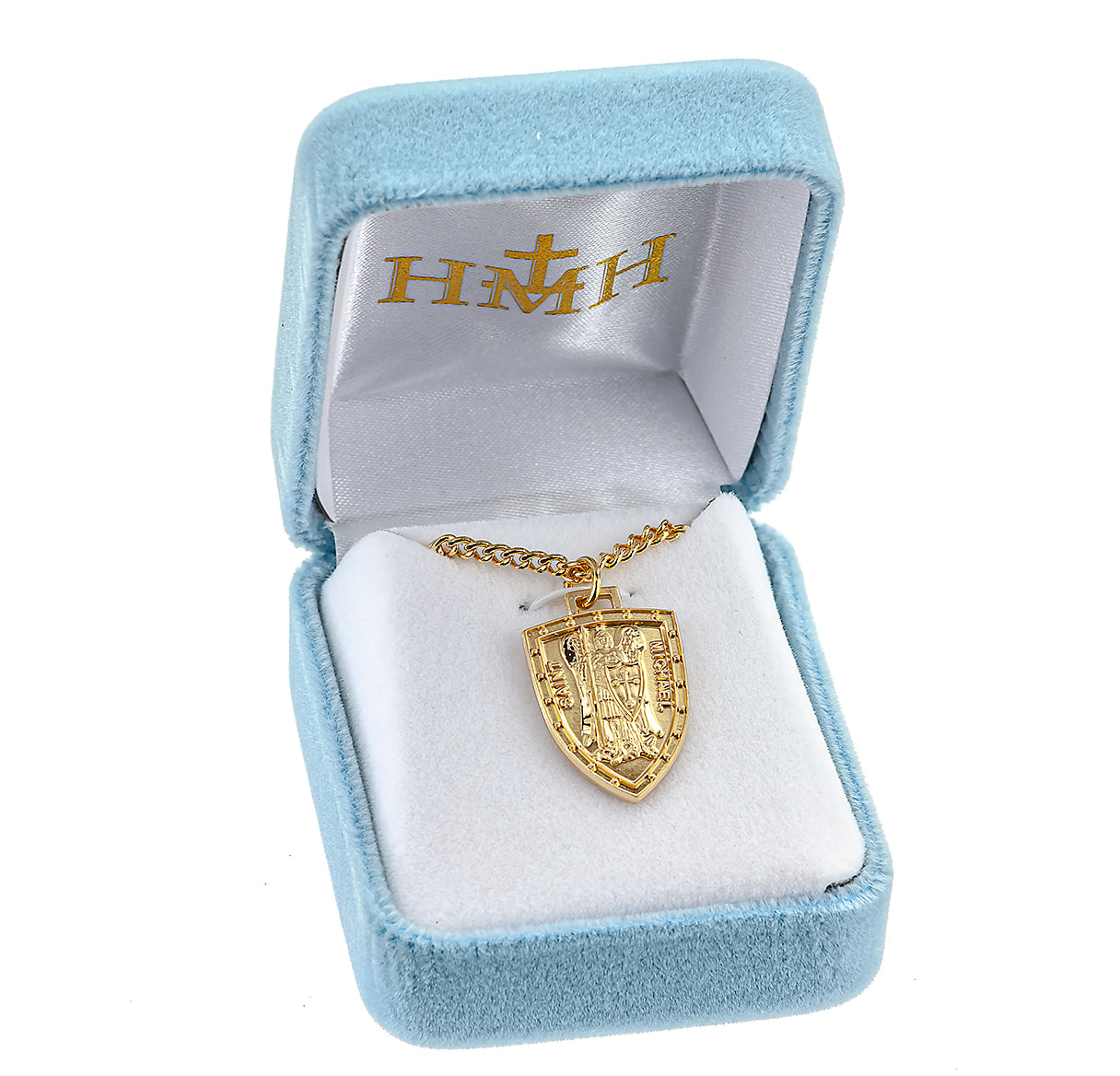 Gold Over Sterling Silver St. Michael Shield Medal