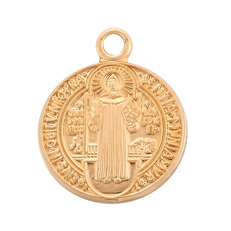 Saint Benedict Round Jubilee Medal Gold Over Sterling Silver Medal