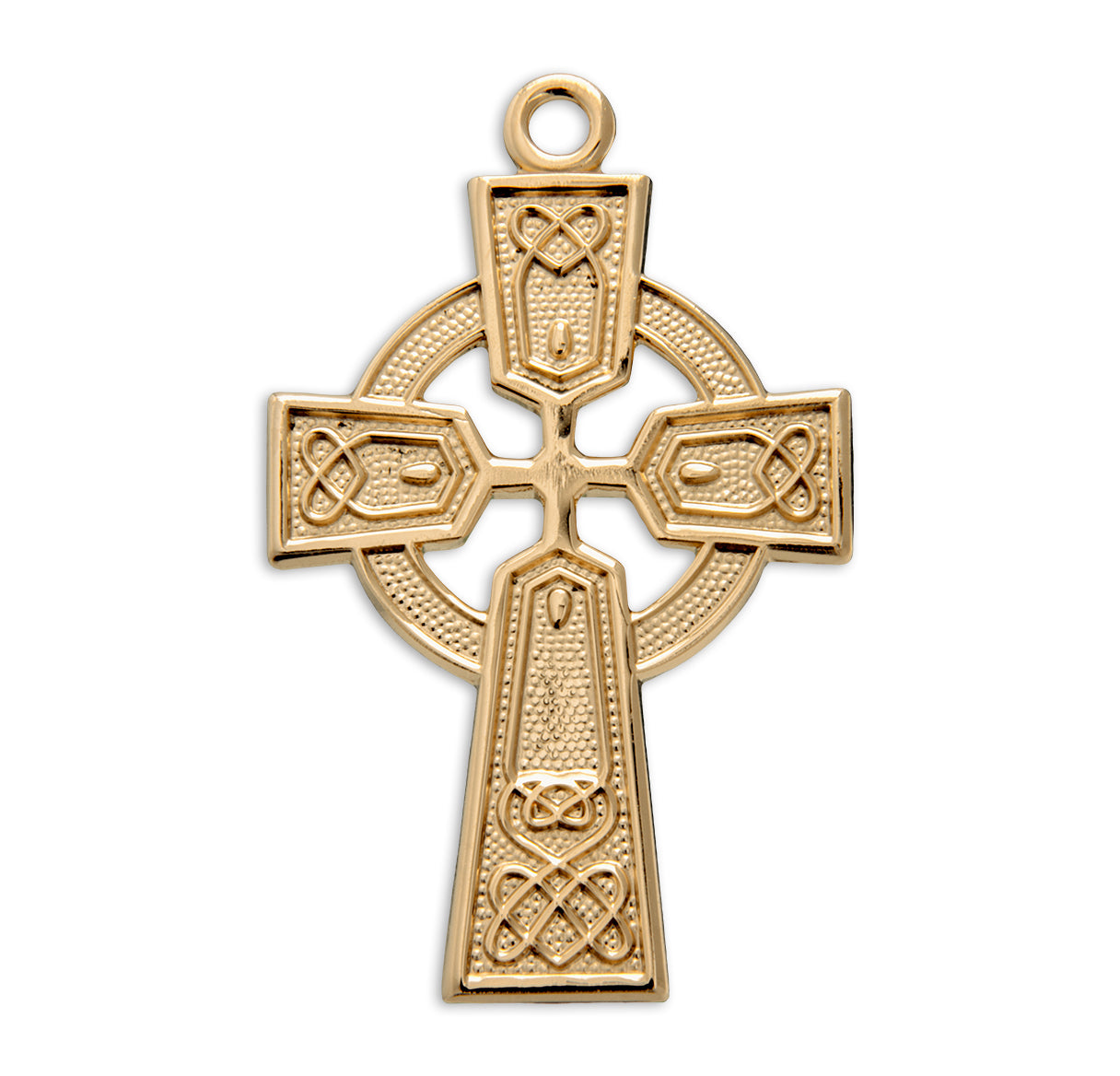 Gold Over Sterling Silver Irish Celtic Cross Pendant | 16kt Gold Plated .925 Silver