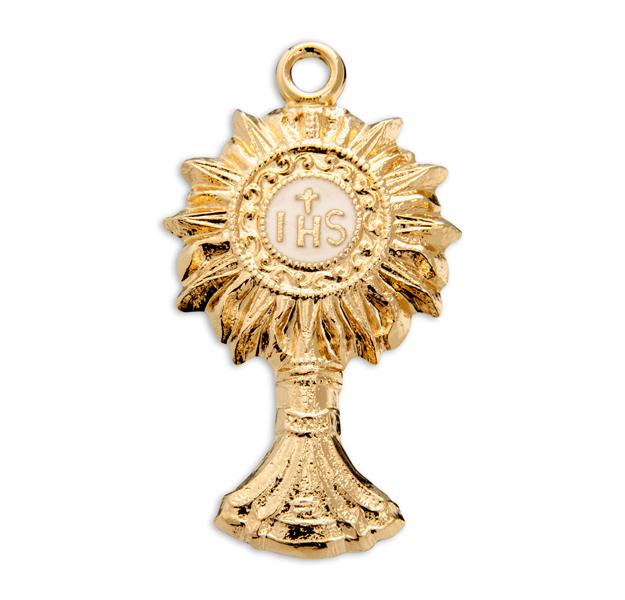 Gold Over Sterling Silver Monstrance Pendant | 16kt Gold Plated .925 Silver