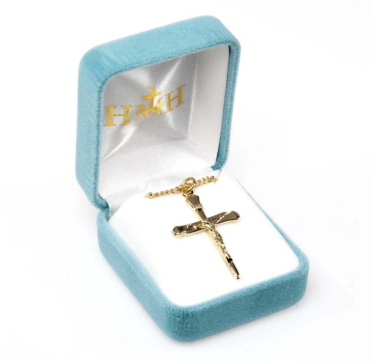 Gold Over Sterling Silver High Polished Crucifix