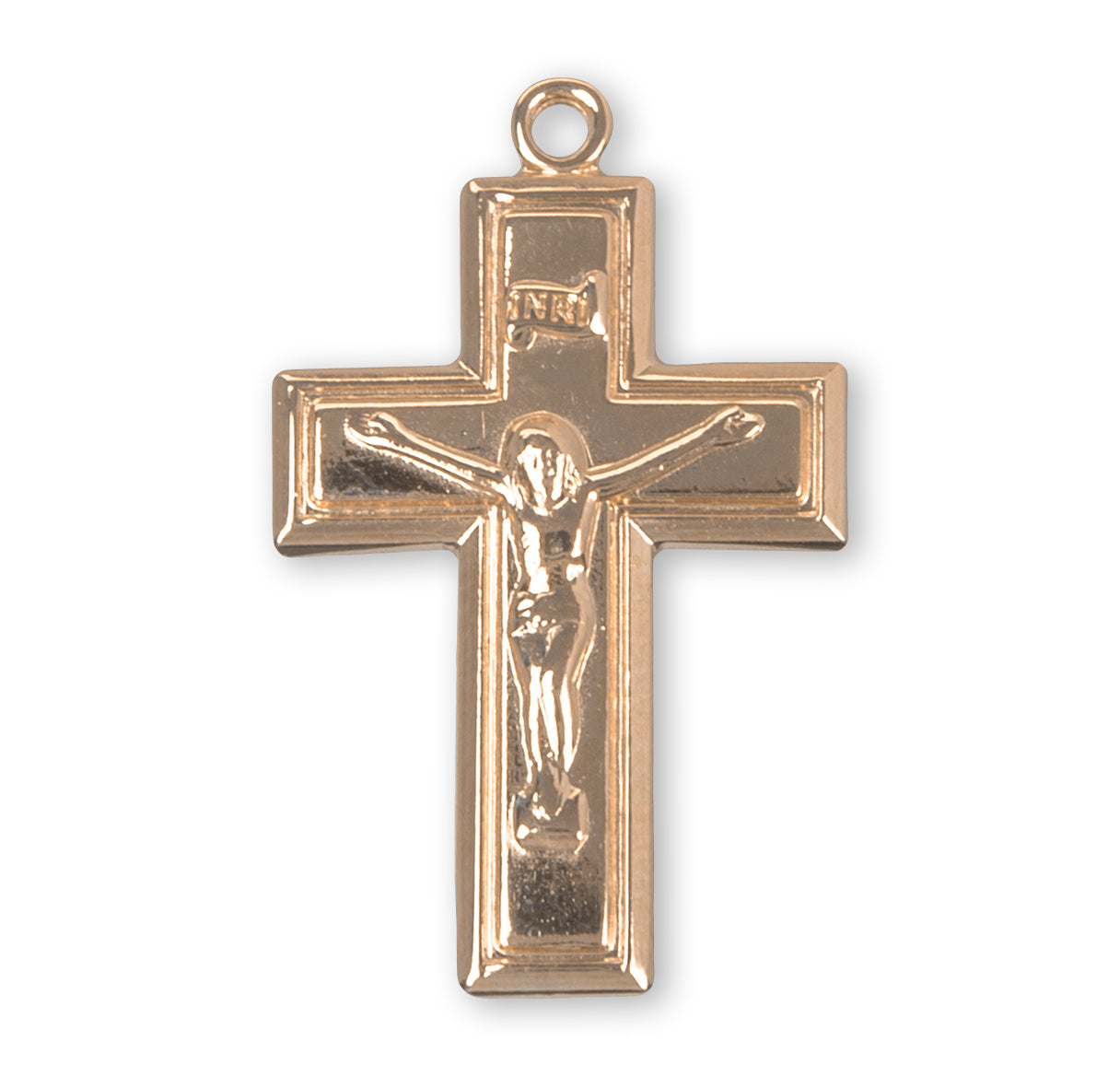 Gold Over Sterling Silver High Polished Crucifix