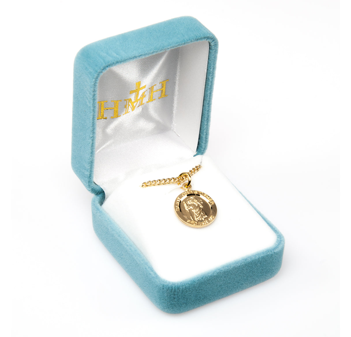 Patron Saint Christopher Round Gold Over Sterling Silver Medal