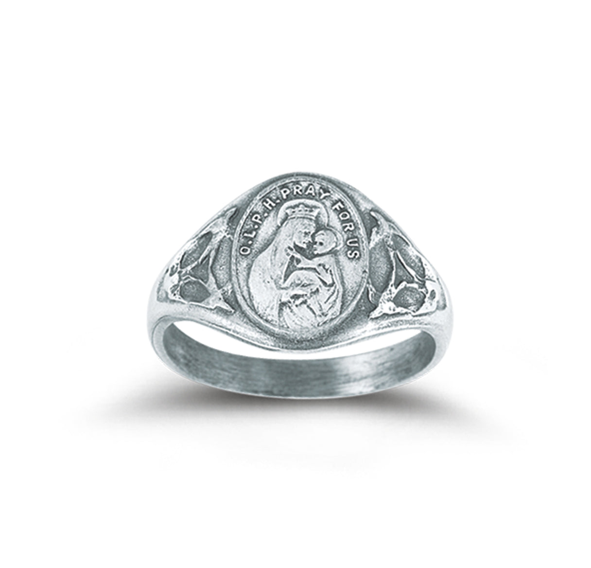 Sterling Silver Our Lady of Perpetual Help Ring with Sacred Heart Inside