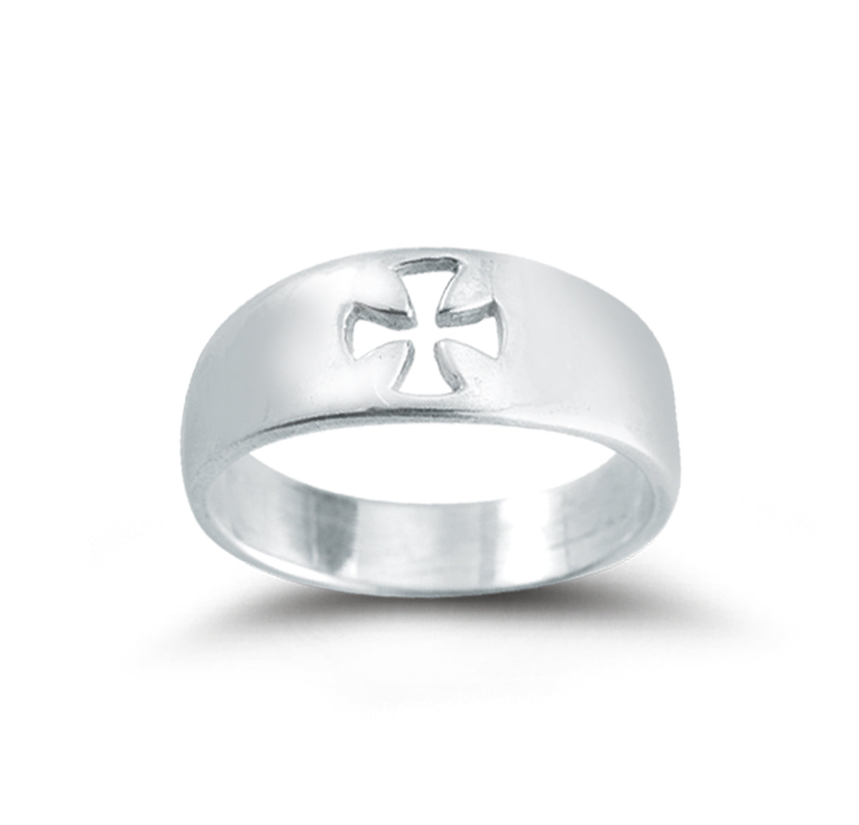 Sterling Silver Pierced Cross "Faith" Ring