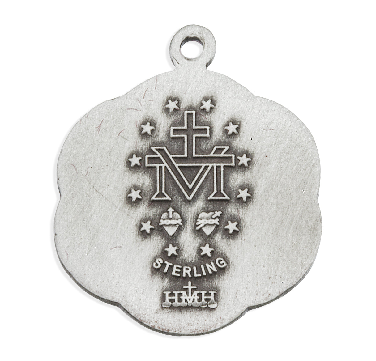Sterling Silver Miraculous Medal Pendant with Chain