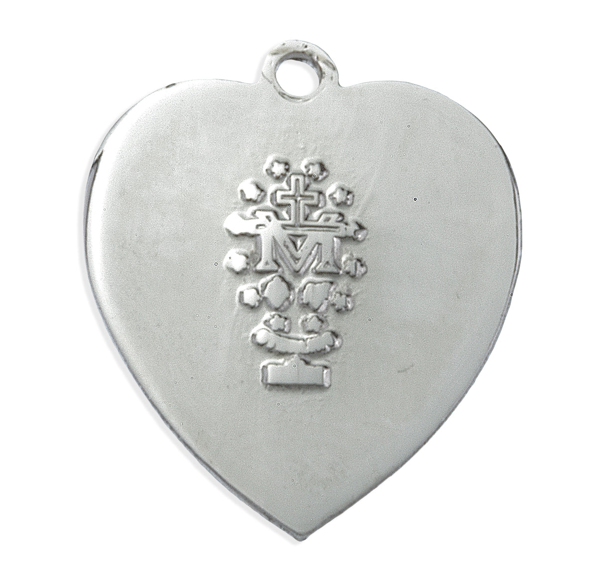 Sterling Silver Enameled Miraculous Medal Pendant with Chain