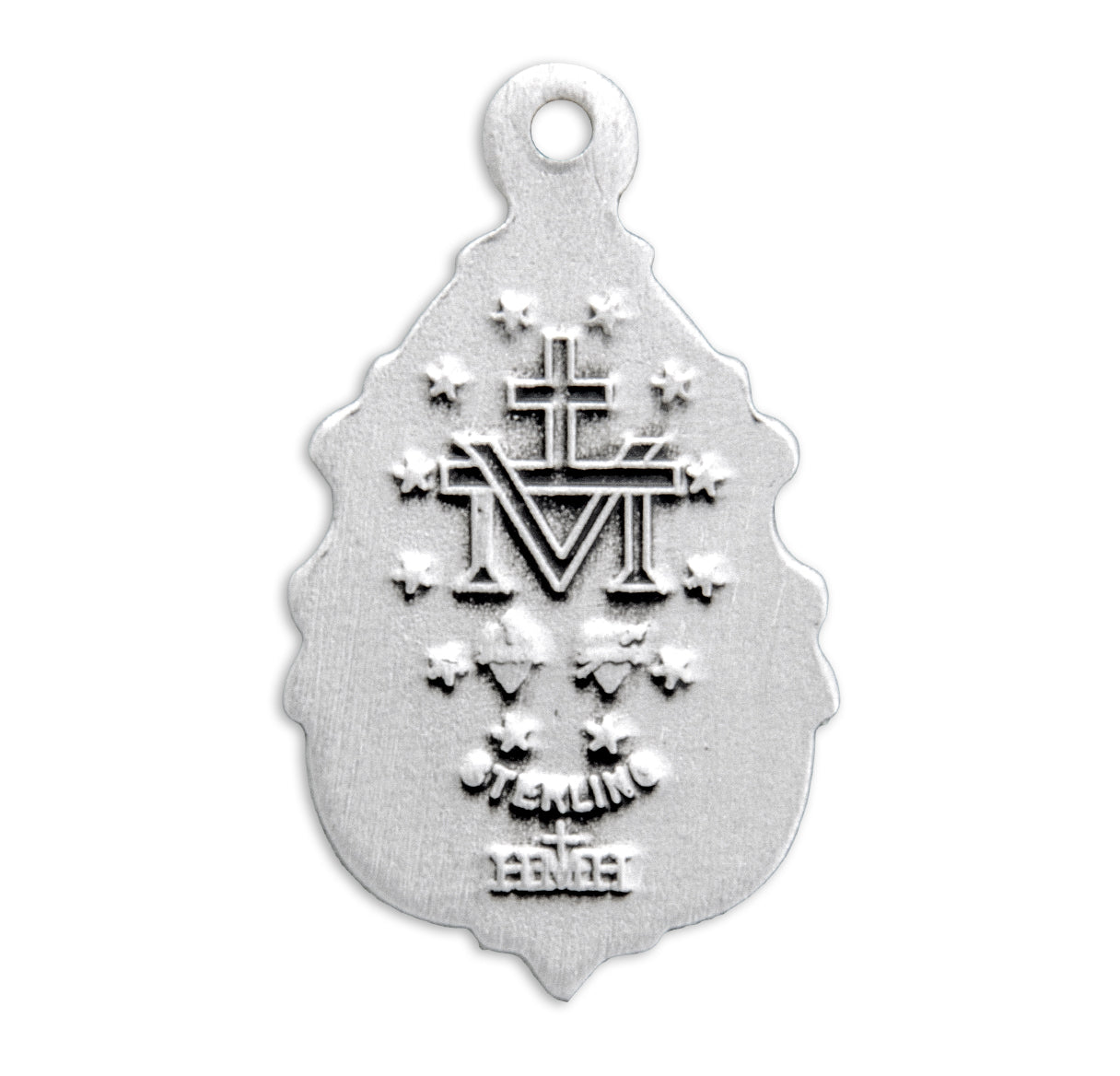 Sterling Silver Fancy Baroque Miraculous Medal Pendant with Chain