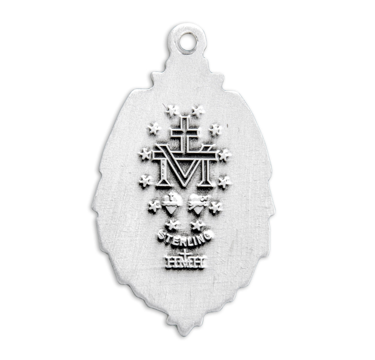 Sterling Silver Miraculous Medal Pendant with Chain