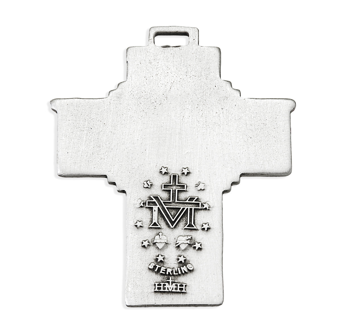 Sterling Silver Oval Miraculous Medal Pendant with Chain