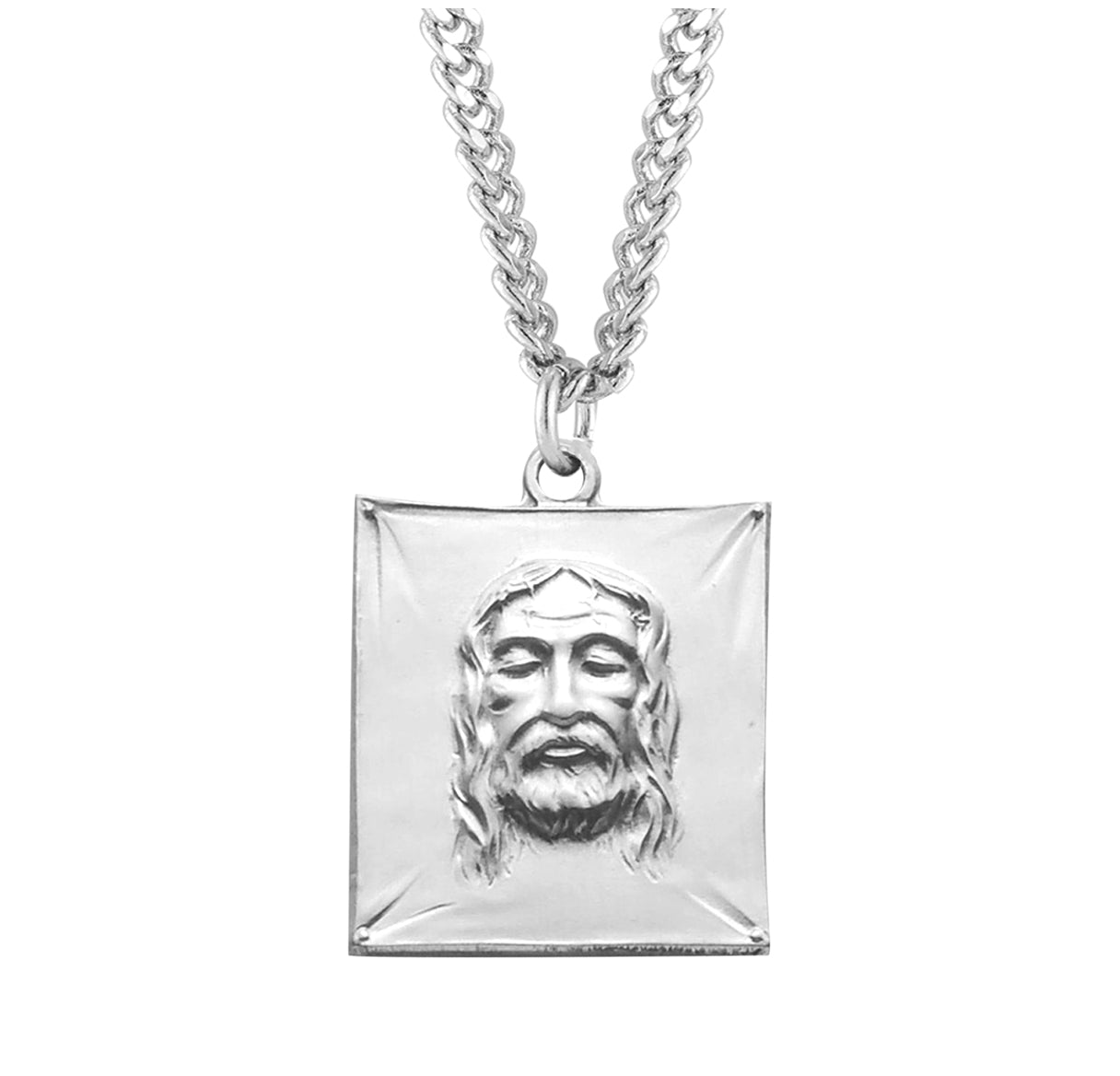 Shroud of Turin Sterling Silver Medal Pendant with Chain
