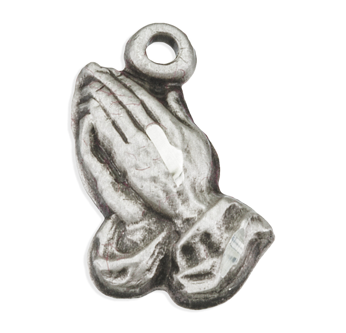 Praying Hands Sterling Silver Medal Pendant with Chain