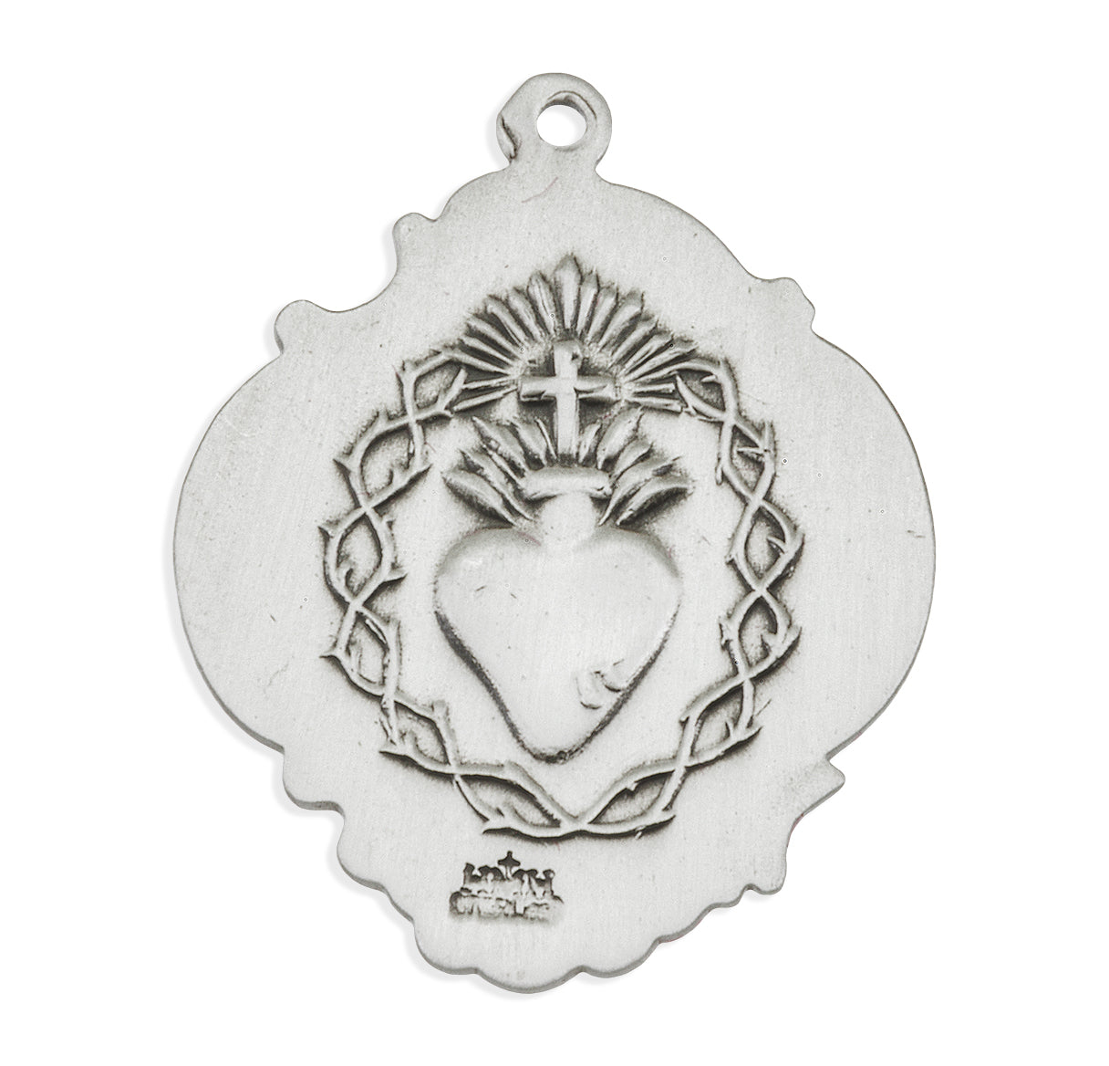 Infant Jesus Sterling Silver Medal Pendant with Chain