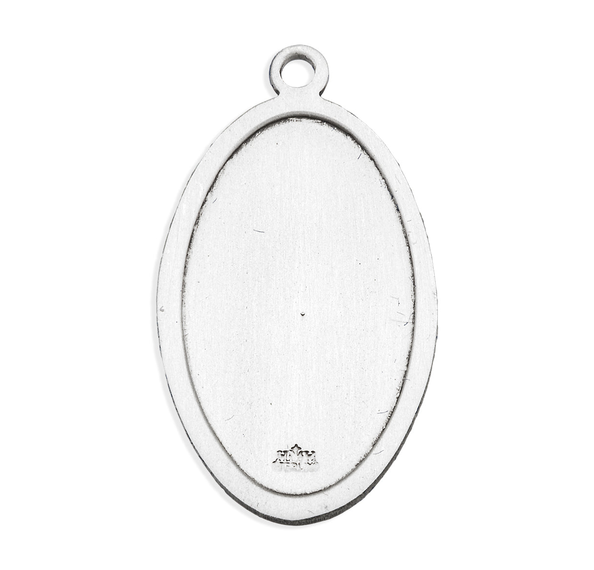 Saint Christopher Protect Us Oval Saint Christopher Protect Us Sterling Silver Medal Pendant with Chain