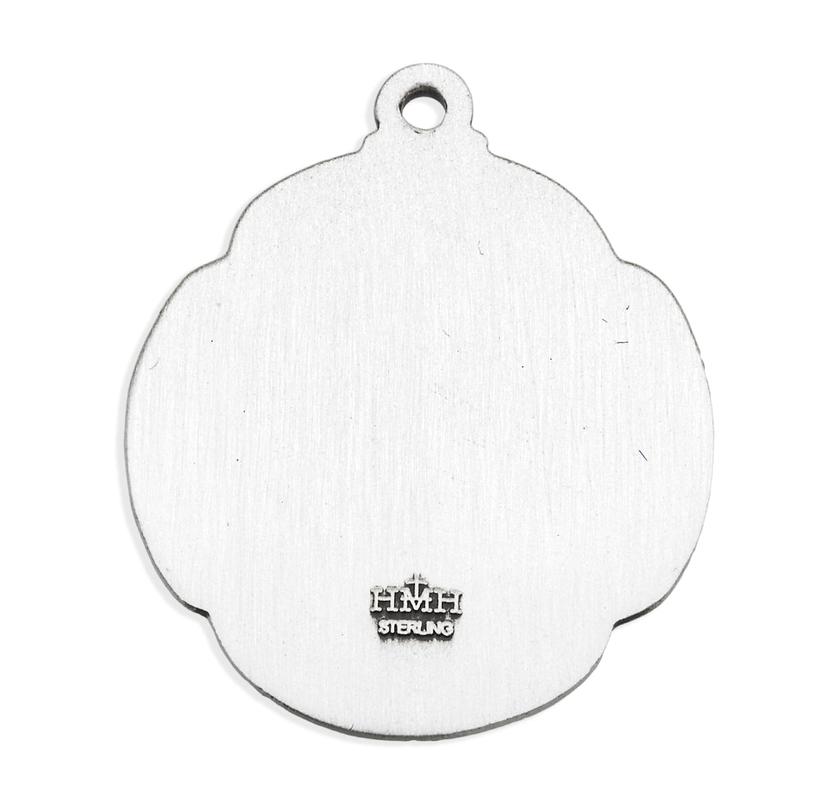 Saint Christopher Protect Us Rounded Cross Sterling Silver Medal Pendant with Chain