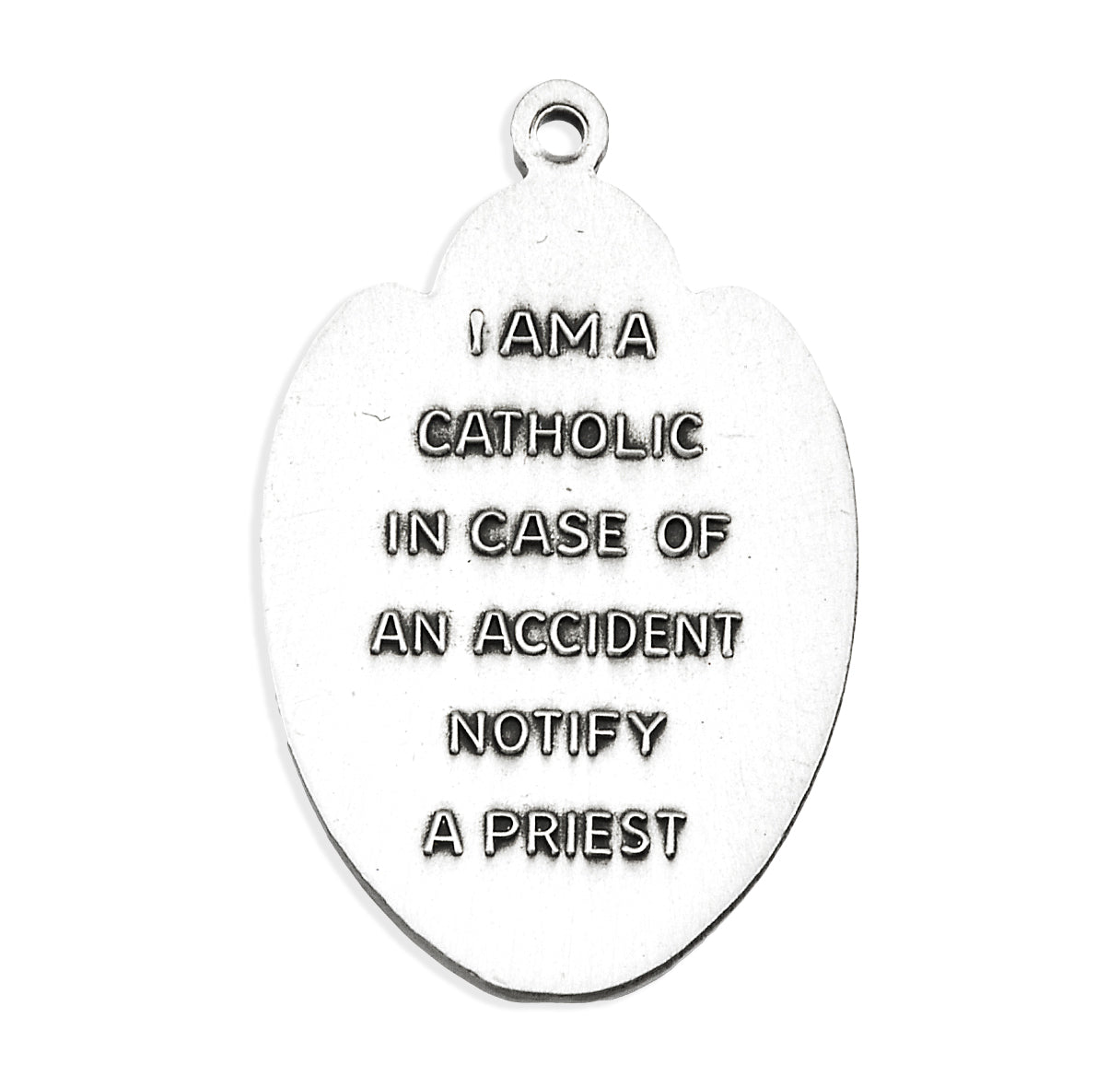 Holy Baptism Round Sterling Silver Medal Pendant with Chain