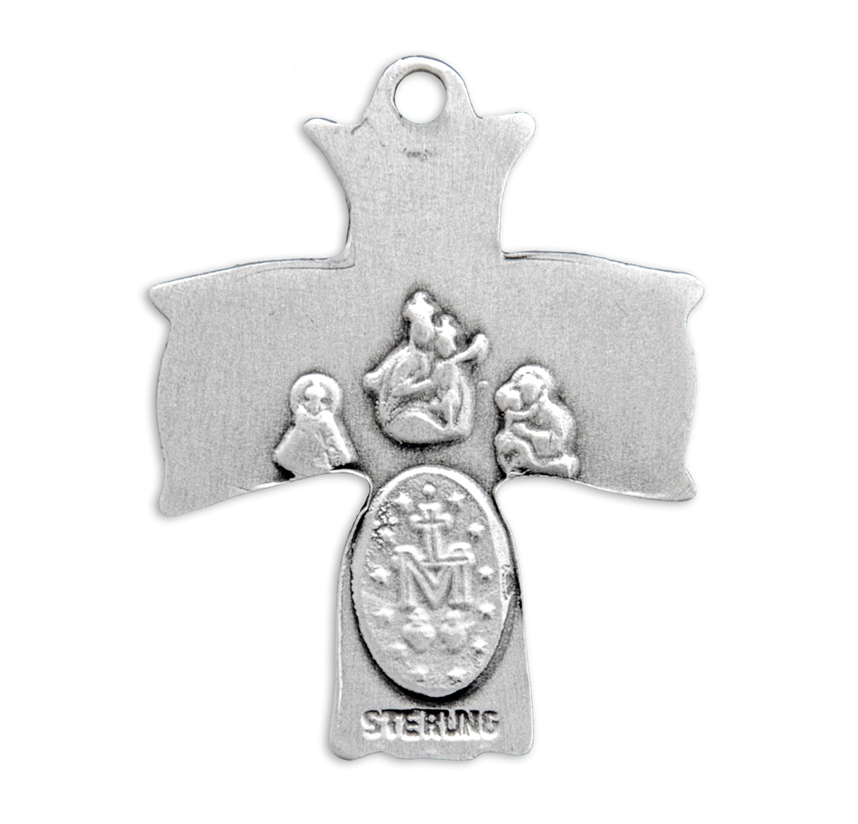 Sterling Silver 4-Way Cross Medal Pendant with Chain