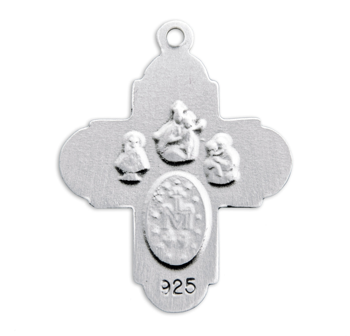 Sterling Silver 4-Way Cross Medal Pendant with Chain