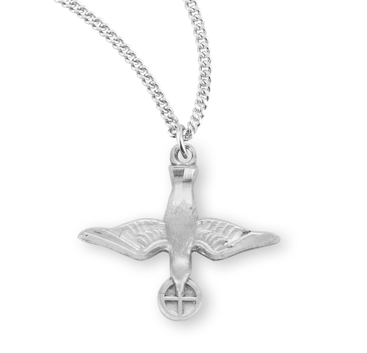 Holy Spirit Sterling Silver Medal Pendant with Chain