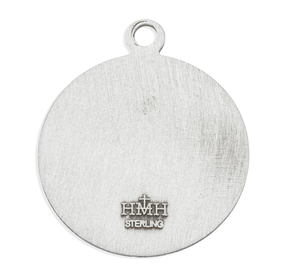 Saint Christopher Protect Us Round Sterling Silver Medal Pendant with Chain