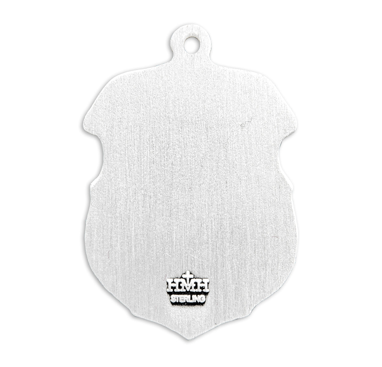 Saint Michael the Archangel Slaying Demon Sterling Silver Badge Medal Pendant with Chain