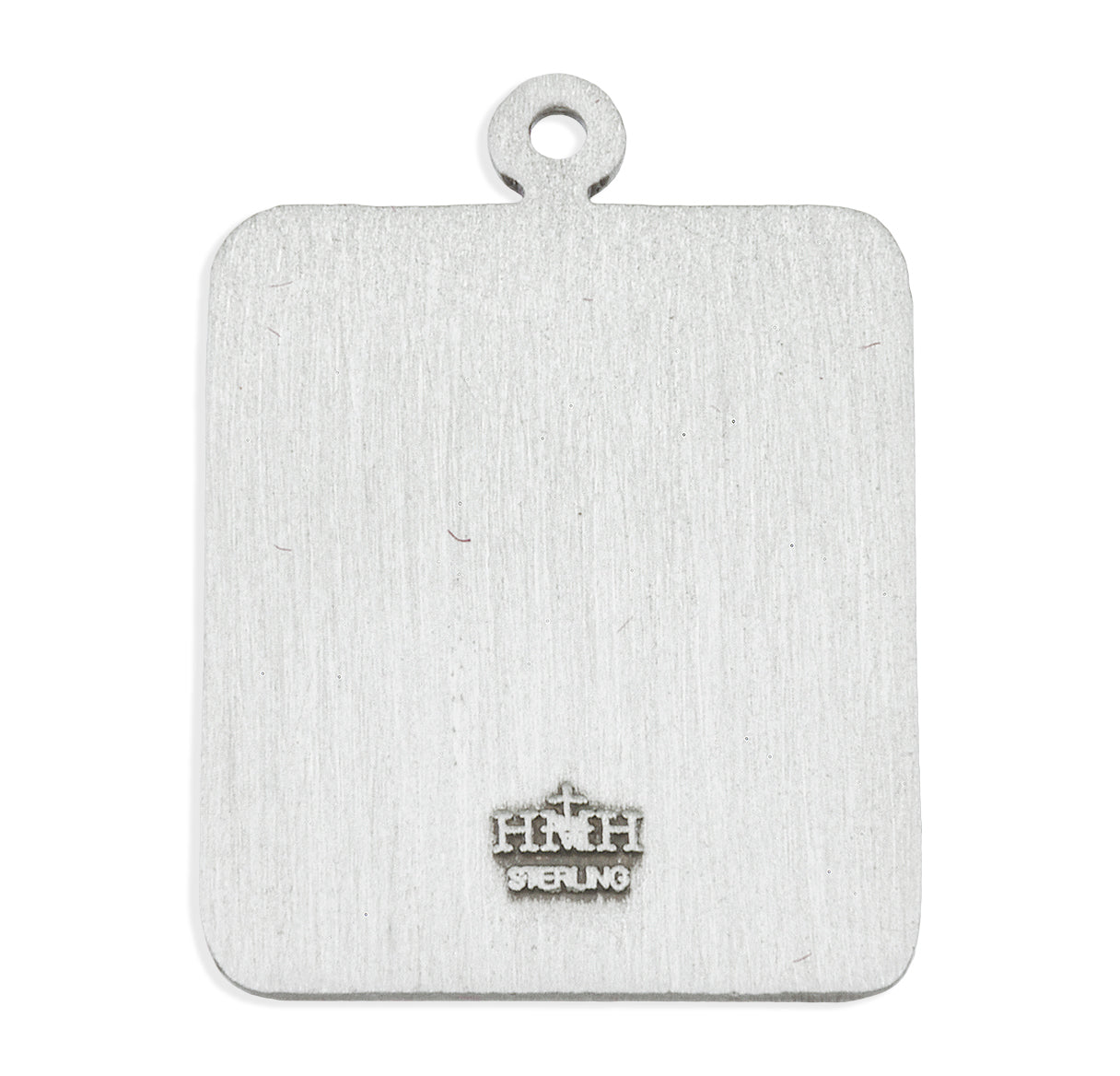Saint Christopher Square Sterling Silver Medal Pendant with Chain